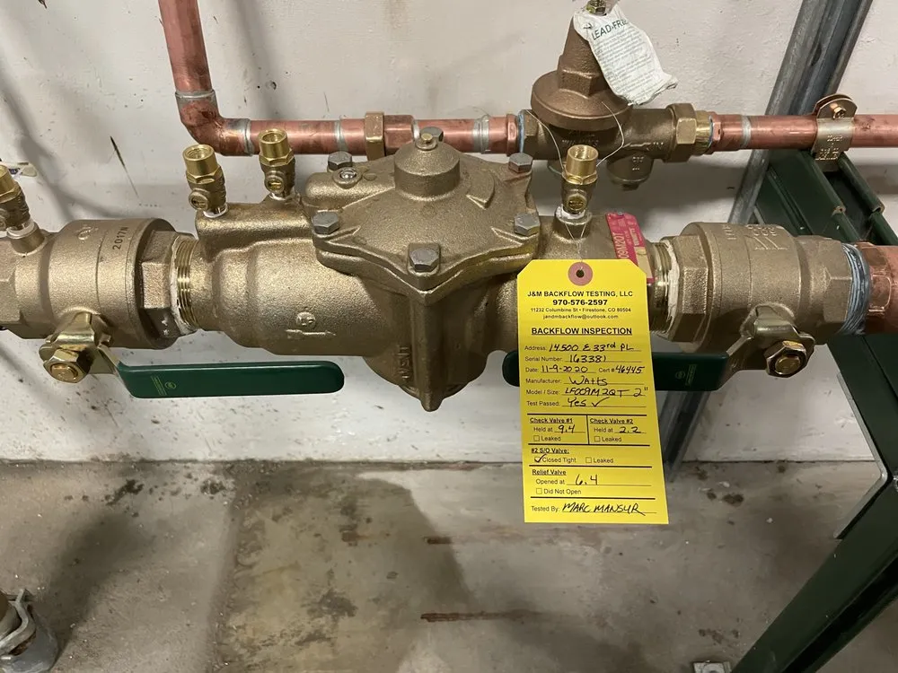 Slide of J&M Backflow Testing