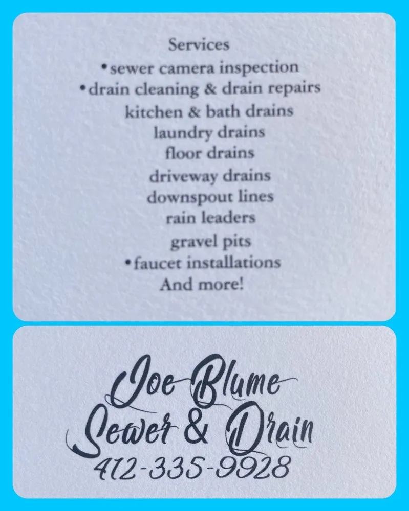 Slide of Joe Blume Sewer and Drain