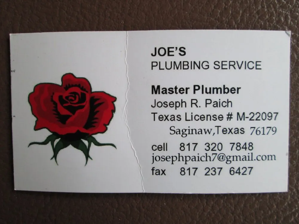 Slide of Joe's Plumbing Service