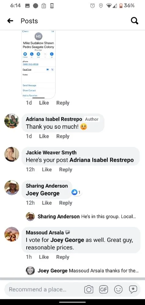 Slide of Joey George Plumbing