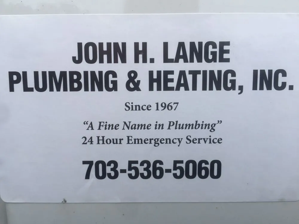Slide of John H Lange Plumbing and Heating
