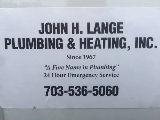 John H Lange Plumbing and Heating Logo