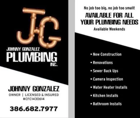 Johnny Gonzalez Plumbing Logo