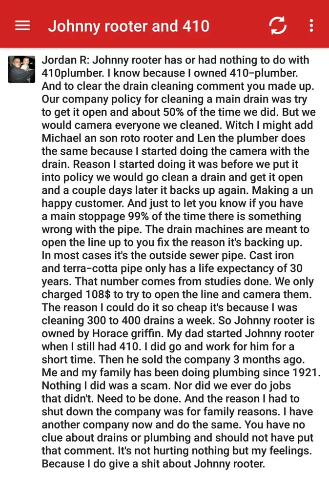 Slide of Johnny Rooter Services