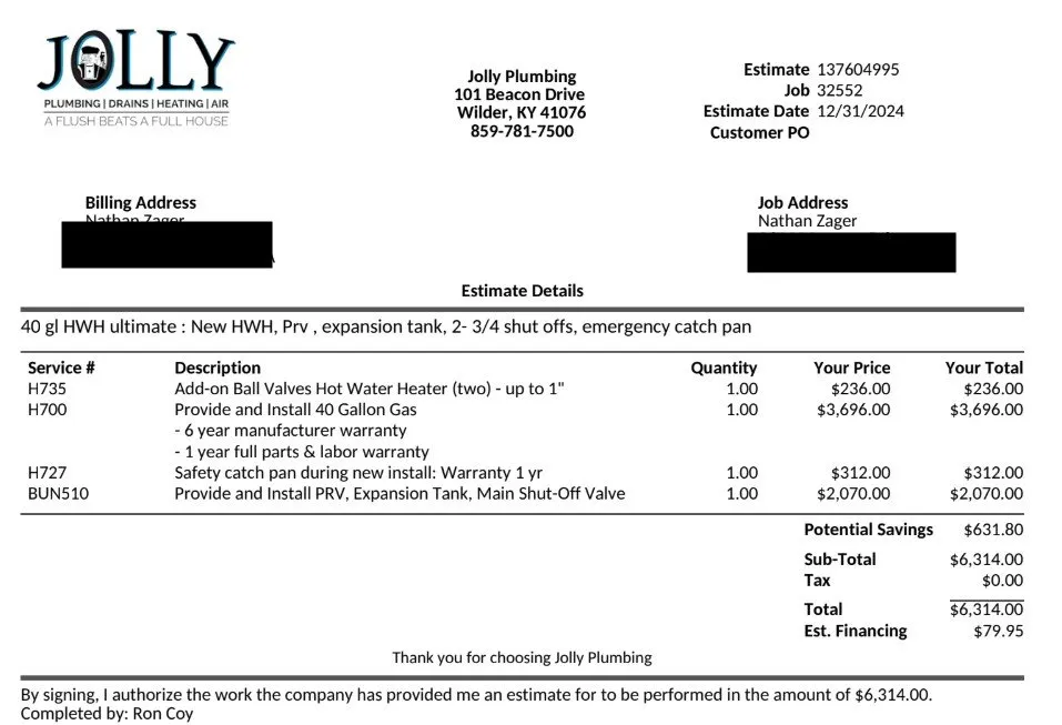 Slide of Jolly Plumbing