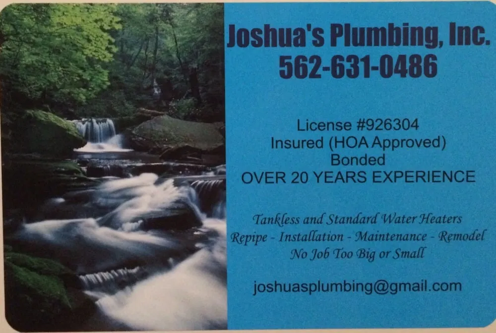 Slide of Joshua's Plumbing Inc