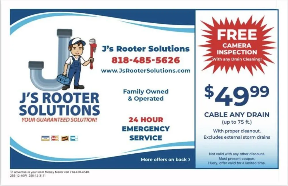 Professional emergency plumbing service in San Fernando Valley, CA - J’s Rooter Solutions