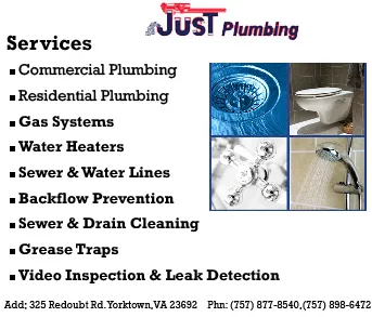 Quality water heater service in Yorktown, VA by Just Plumbing