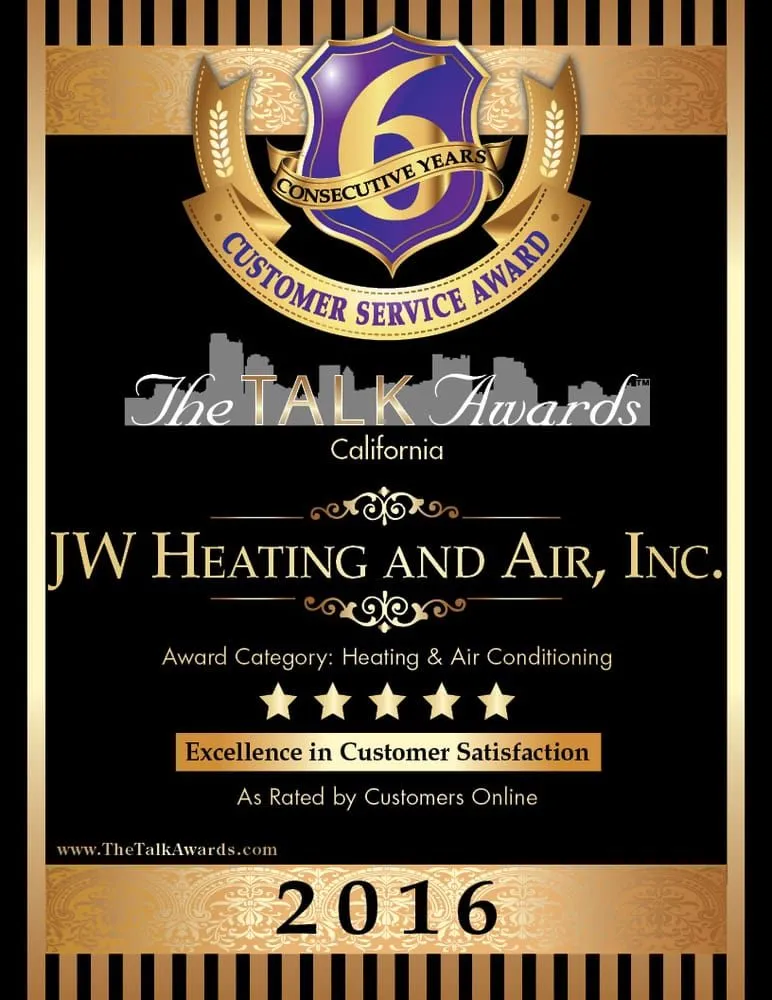 Top-rated water heater service in La Puente, CA by JW Plumbing, Heating & Air