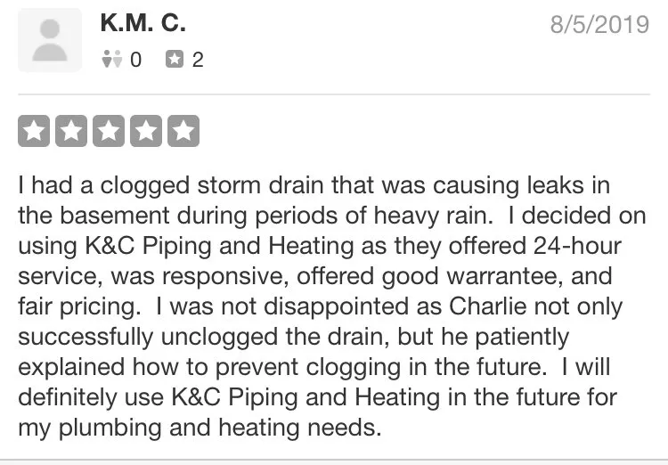 Slide of K & C Piping & Heating