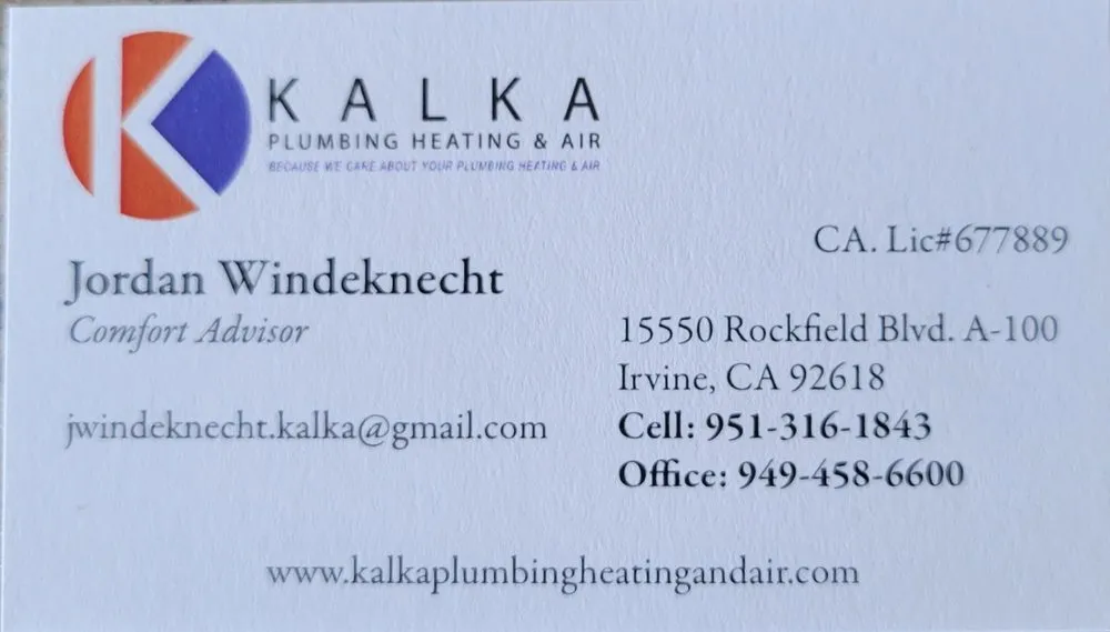 Quality water heater service for homes in Irvine, CA by Kalka Plumbing Air Conditioning and Heating