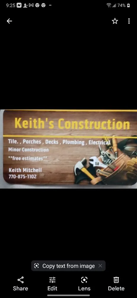 Slide of Keith's Construction