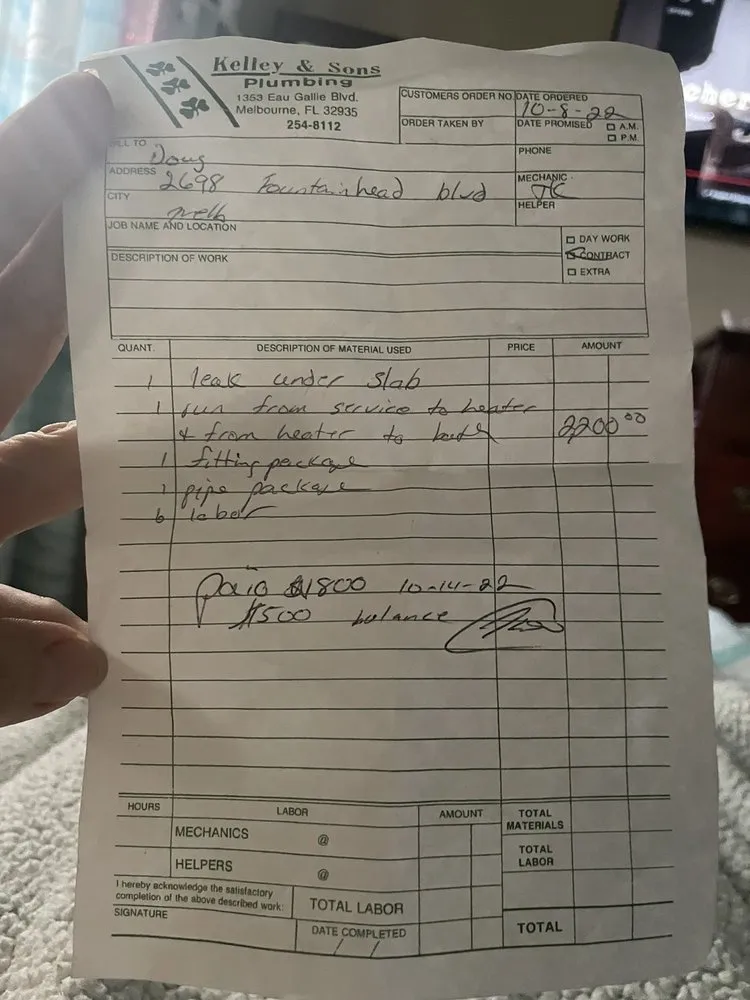 Slide of Kelley & Sons Plumbing