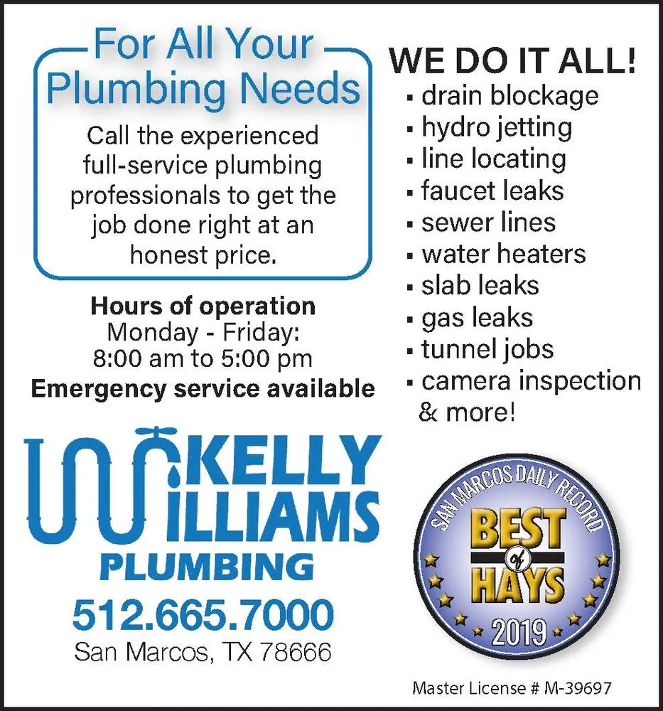 Slide of Kelly Williams Plumbing