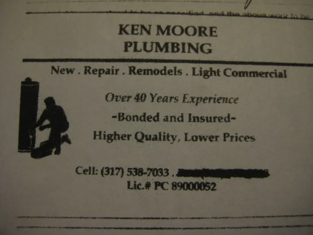 Slide of Ken Moore Plumbing