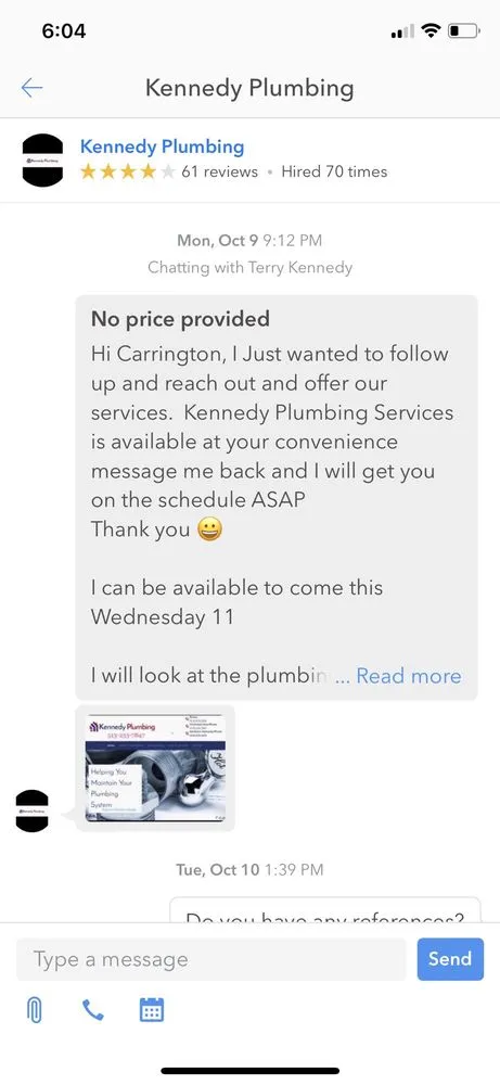 Slide of Kennedy Plumbing Services