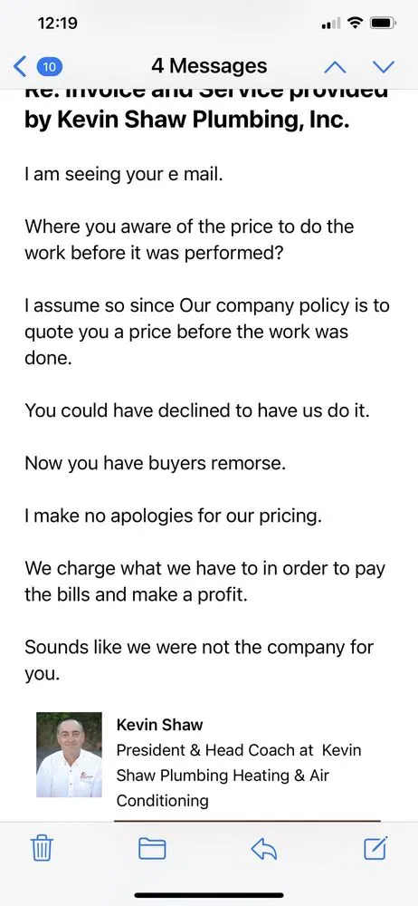 Slide of Kevin Shaw Plumbing