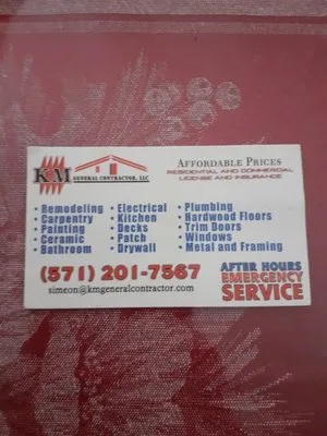 KM General Contractor Logo