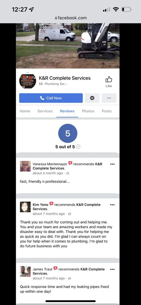 Slide of K&R Complete Services