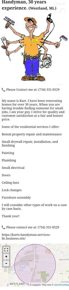 Slide of Kurt's Handyman Service