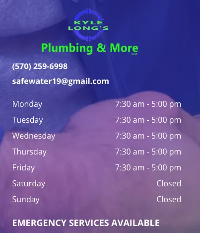 Reliable plumbing repair experts serving Catawissa, PA - Kyle Long's Plumbing and More