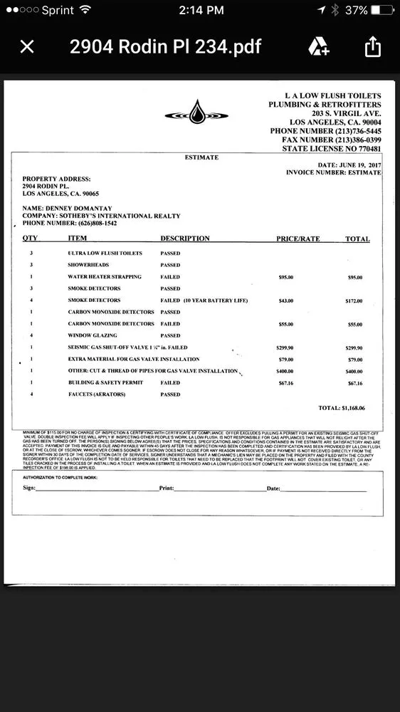 Slide of La Low Flush Toilets. Plumbing & Retrofitters