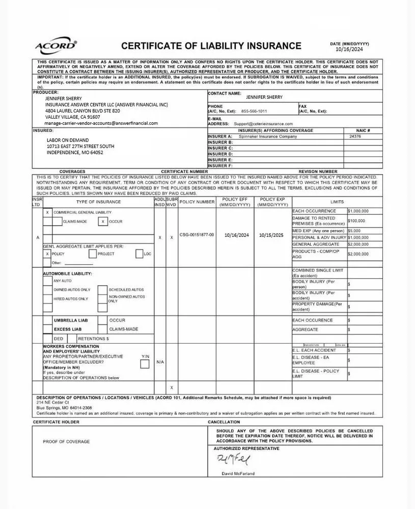 Slide of Labor On Demand