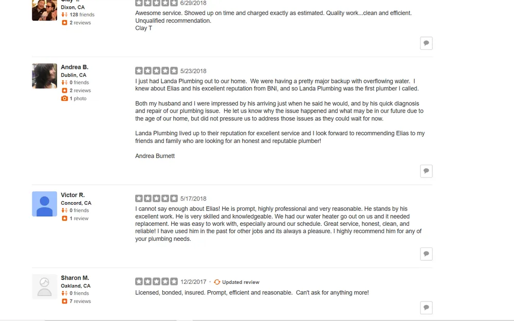 Slide of Landa Plumbing