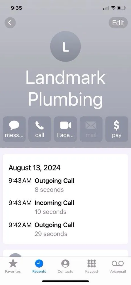 Slide of Landmark Plumbing