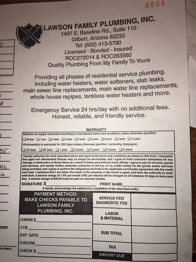 Reliable emergency plumbing experts serving Gilbert, AZ - Lawson Family Plumbing