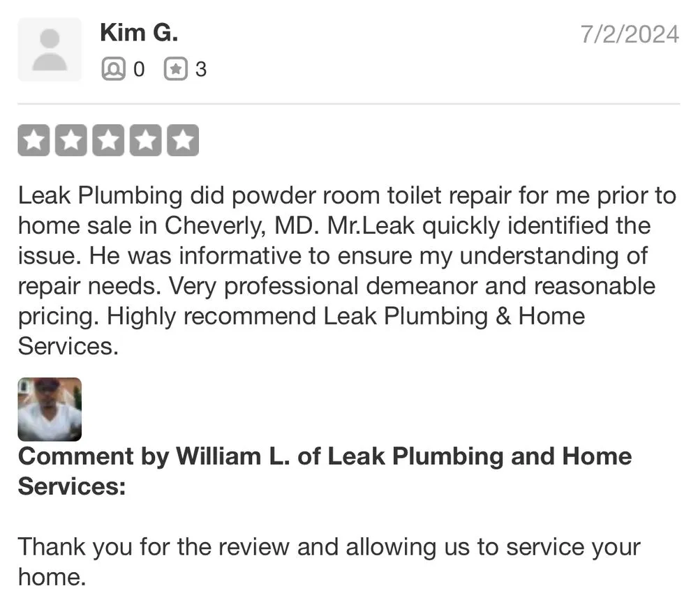 Slide of Leak Plumbing and Home Services