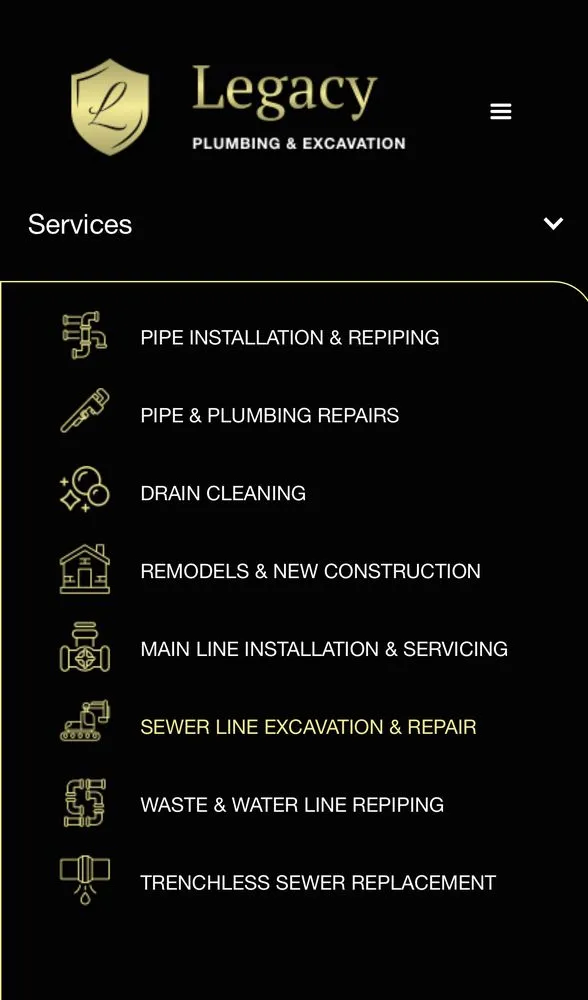 Slide of Legacy Plumbing and Excavation