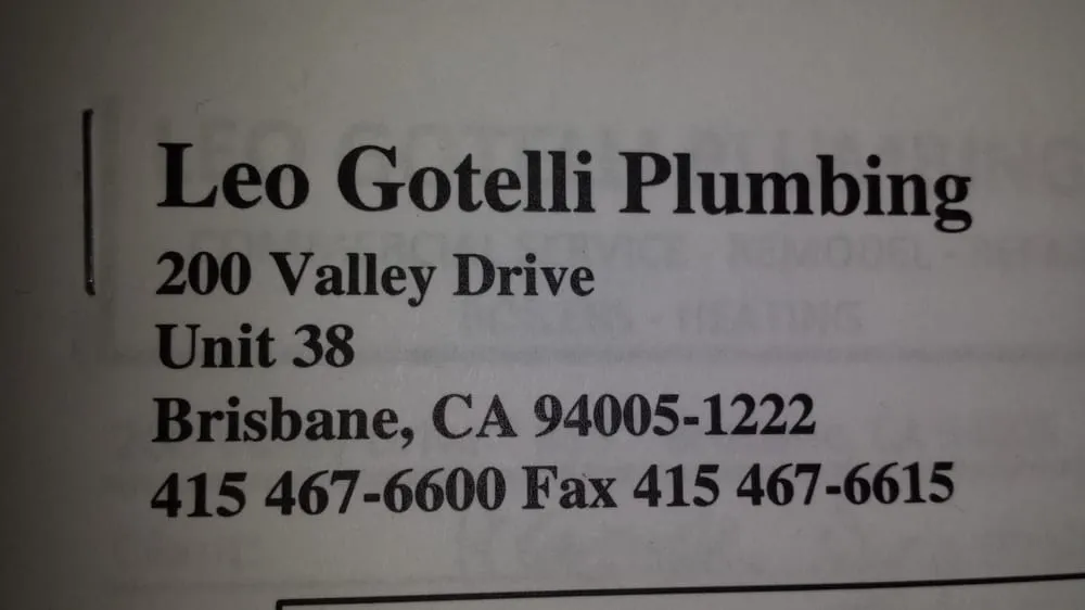 Slide of Leo Gotelli Plumbing