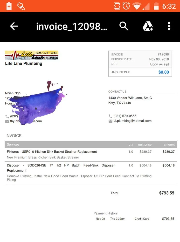 Slide of Life Line Plumbing