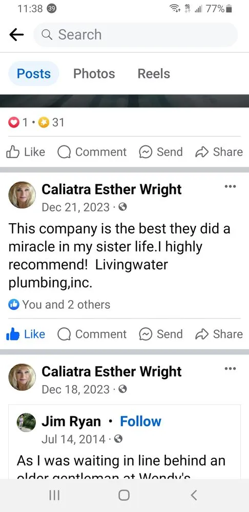 Slide of Living Water Plumbing