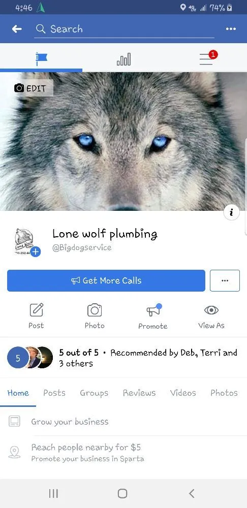 Slide of Lone Wolf Plumbing