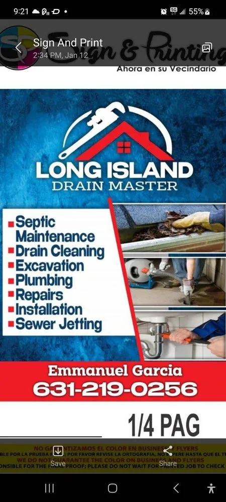 Slide of Long Island Drain Masters