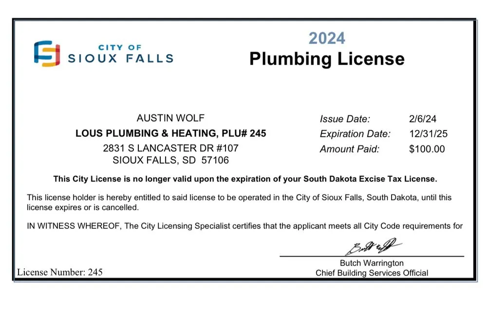 Slide of Lou’s Plumbing & Heating