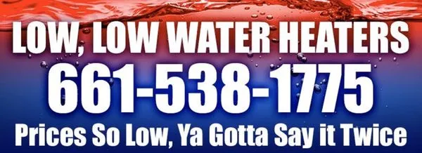 Low, Low Water Heaters Logo
