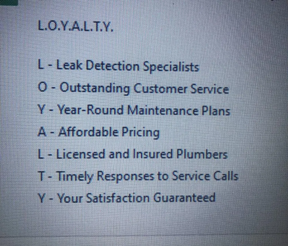Slide of Loyalty Plumbing