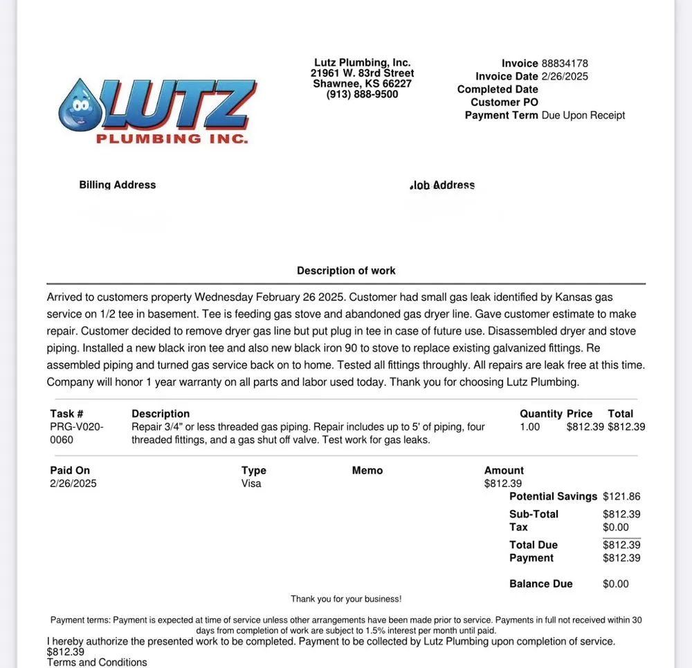 Slide of Lutz Plumbing