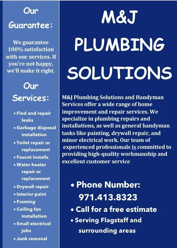 Slide of M & J plumbing solutions