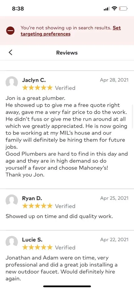 Slide of Mahoney Plumbing & Heating