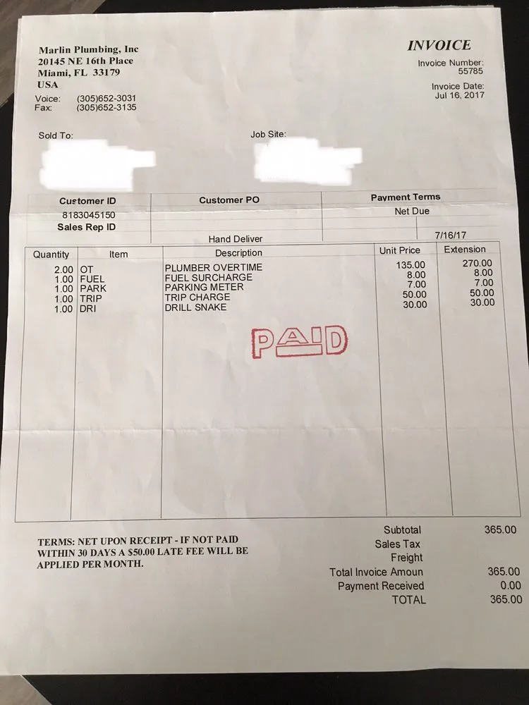 Slide of Marlin Plumbing