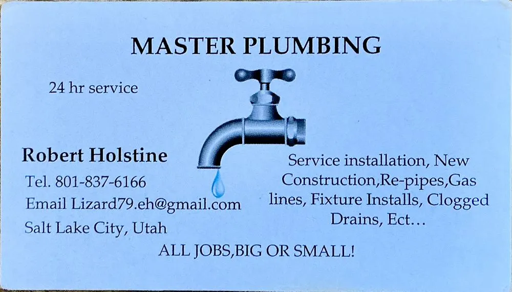 Slide of Master Plumbing Robert Holstine