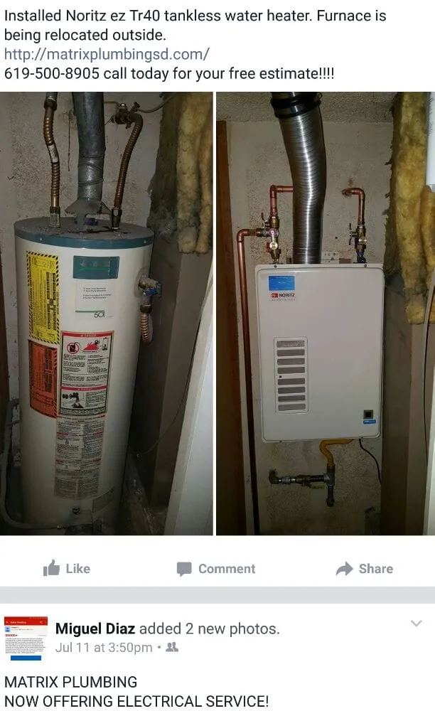 Reliable water heater service in El Cajon, CA by Matrix Plumbing & Services