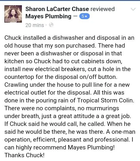 Slide of Mayes Plumbing