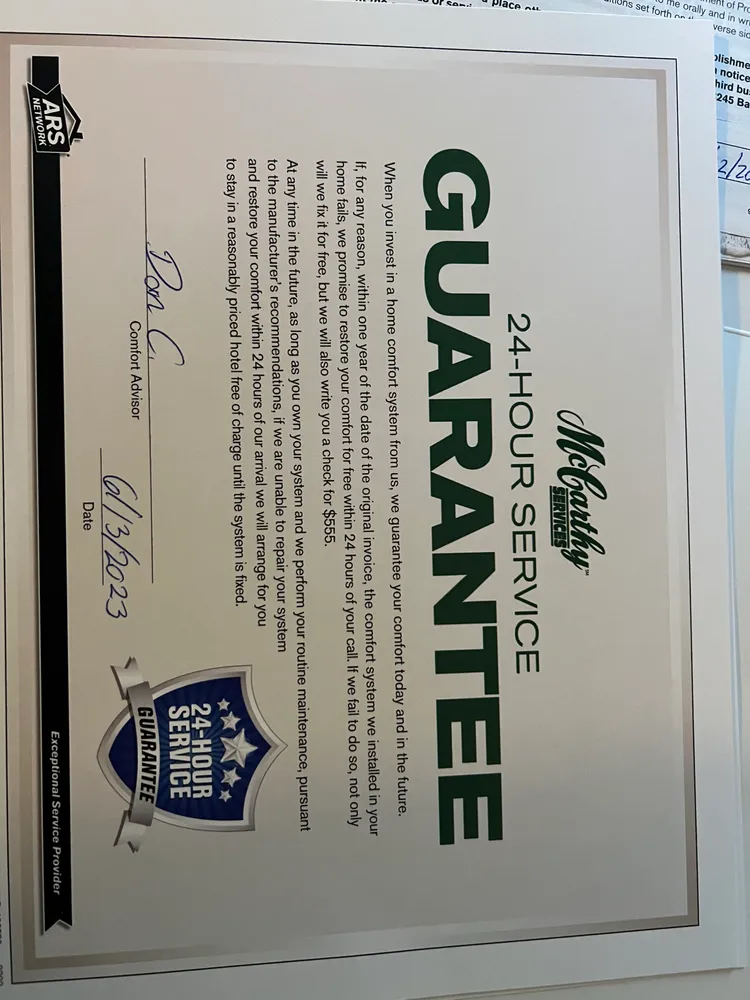 Slide of McCarthy Services