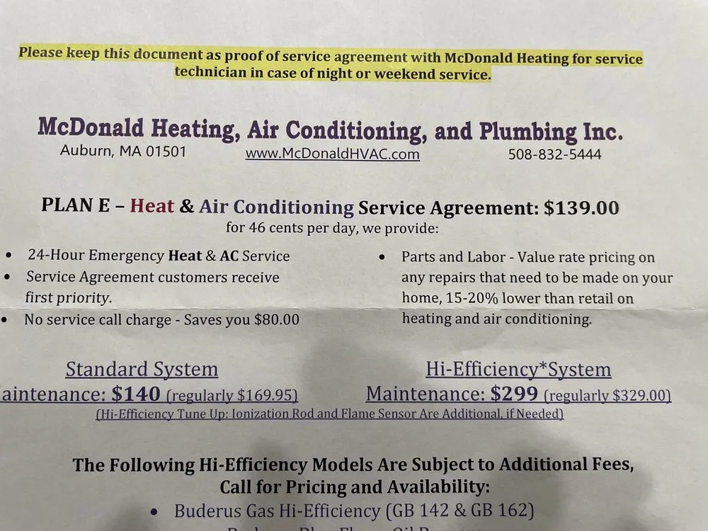 Slide of McDonald Heating, Air Conditioning and Plumbing