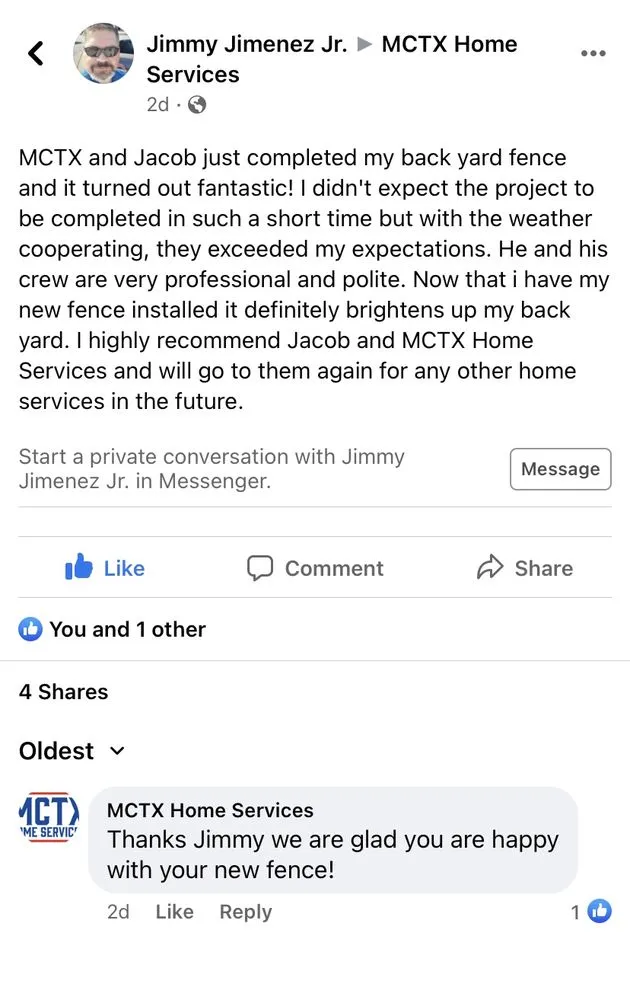 Slide of MCTX Home Services